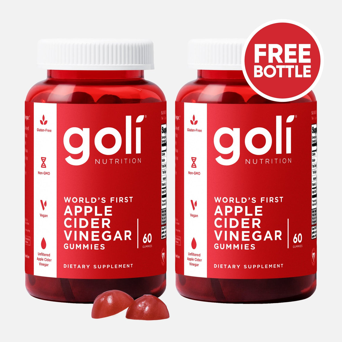 Goli® ACV Gummies Twin Pack — Vegan, Non-GMO Apple Cider Vinegar With B9 And B12