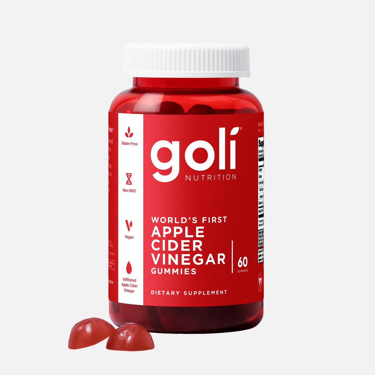 Goli® Apple Cider Vinegar Gummies — Vegan, Gluten Free with Vitamins B9 and B12