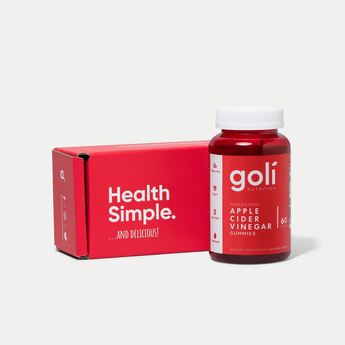 Goli Apple Cider Vinegar Gummies — Vegan, Non-GMO Single Jar, Gluten-Free Formula