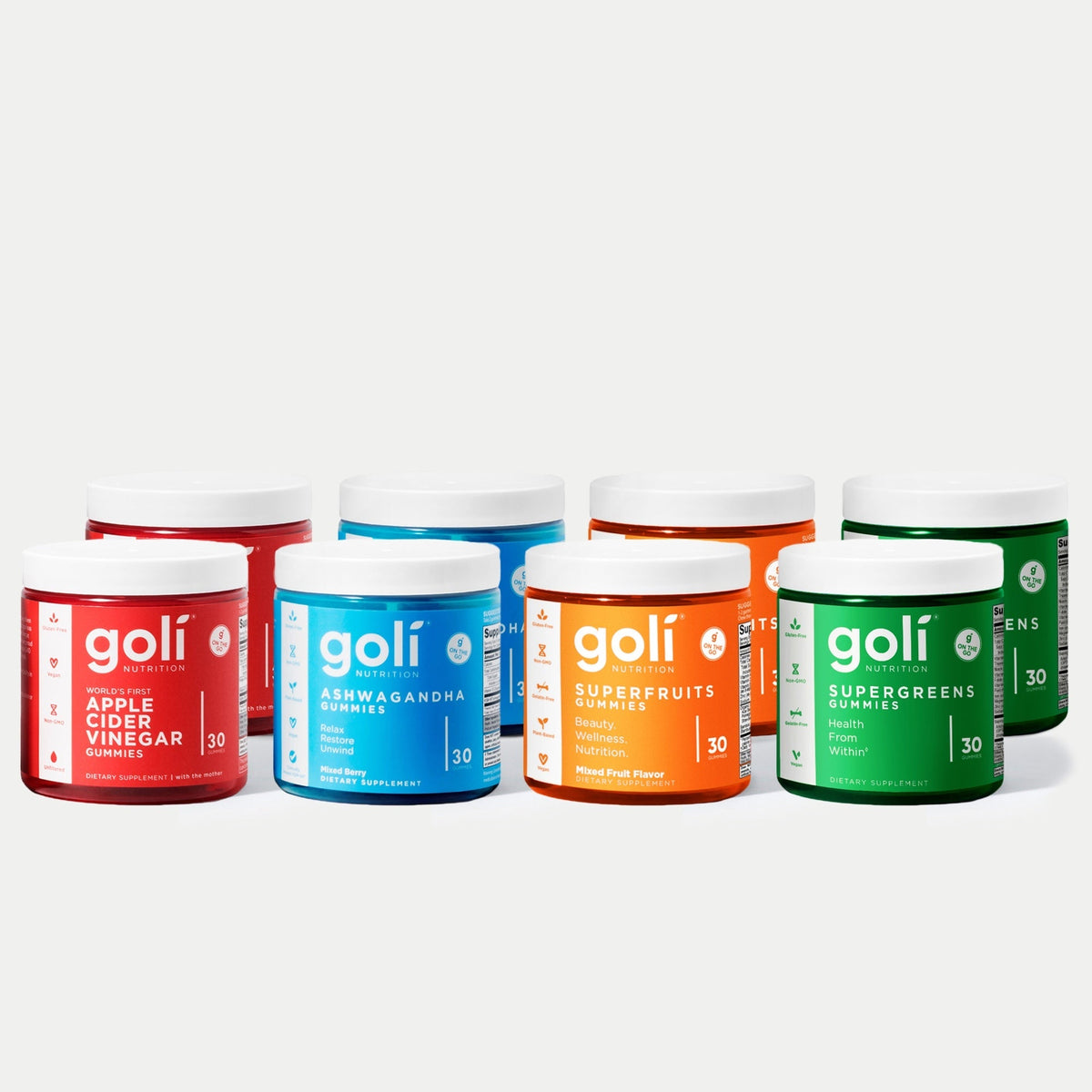 Non-GMO Wellness Case Pack With ACV And Ashwagandha: Complete Goli® Gummies 8-Pack - 30 Count