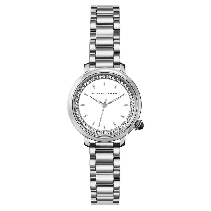 Alfred Sung White Dial Women's Watch K5709
