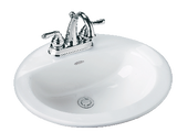 Colony Oval 4-in Center Drop-In Bathroom Sink/Basin, White 20.5x17.5-in