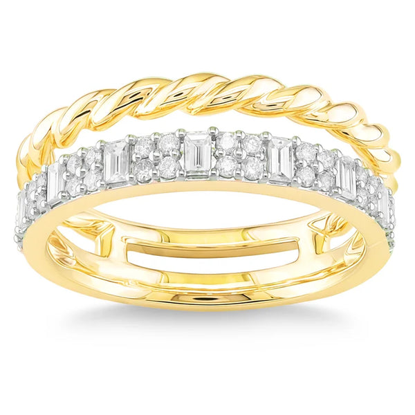 Baguette and Round Brilliant Diamond Ring (0.42 ctw) L7358