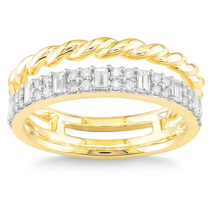 Baguette and Round Brilliant Diamond Ring (0.42 ctw) L7358