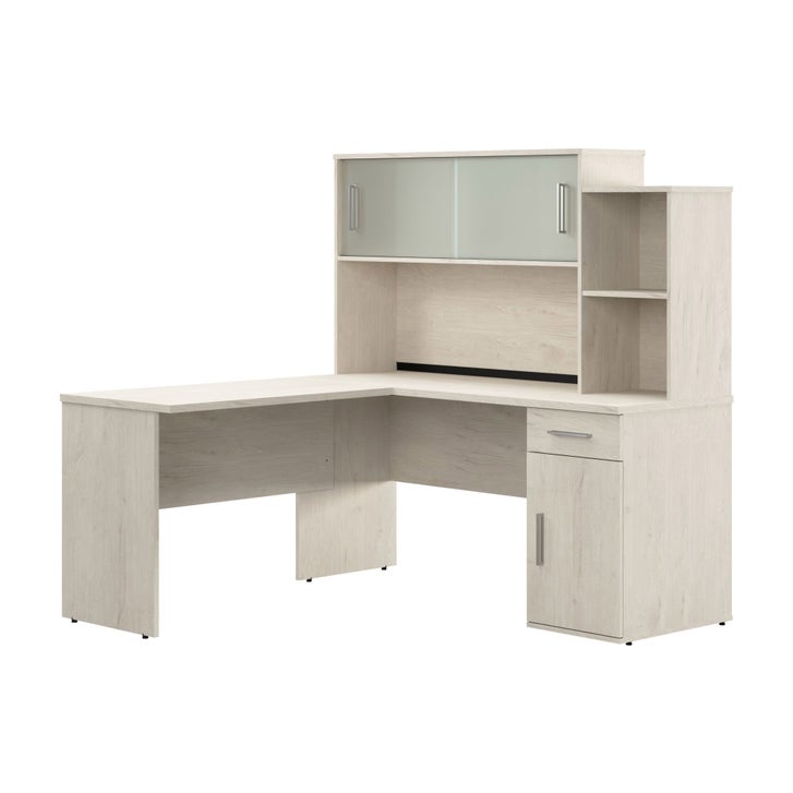 Bestar Orford L-Shaped Desk with Hutch S8734