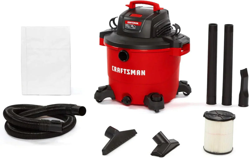 16 Gallon 6.5 Peak HP Wet/Dry Vac, Heavy-Duty Shop Vacuum K733