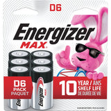 Alkaline D Battery, 6-Pack