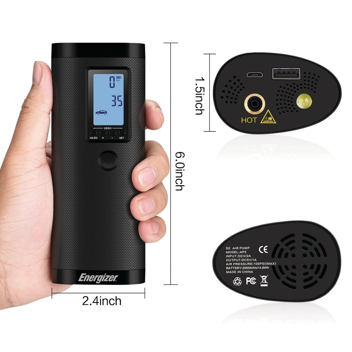 Portable Air Compressor Lithium-Ion Rechargeable