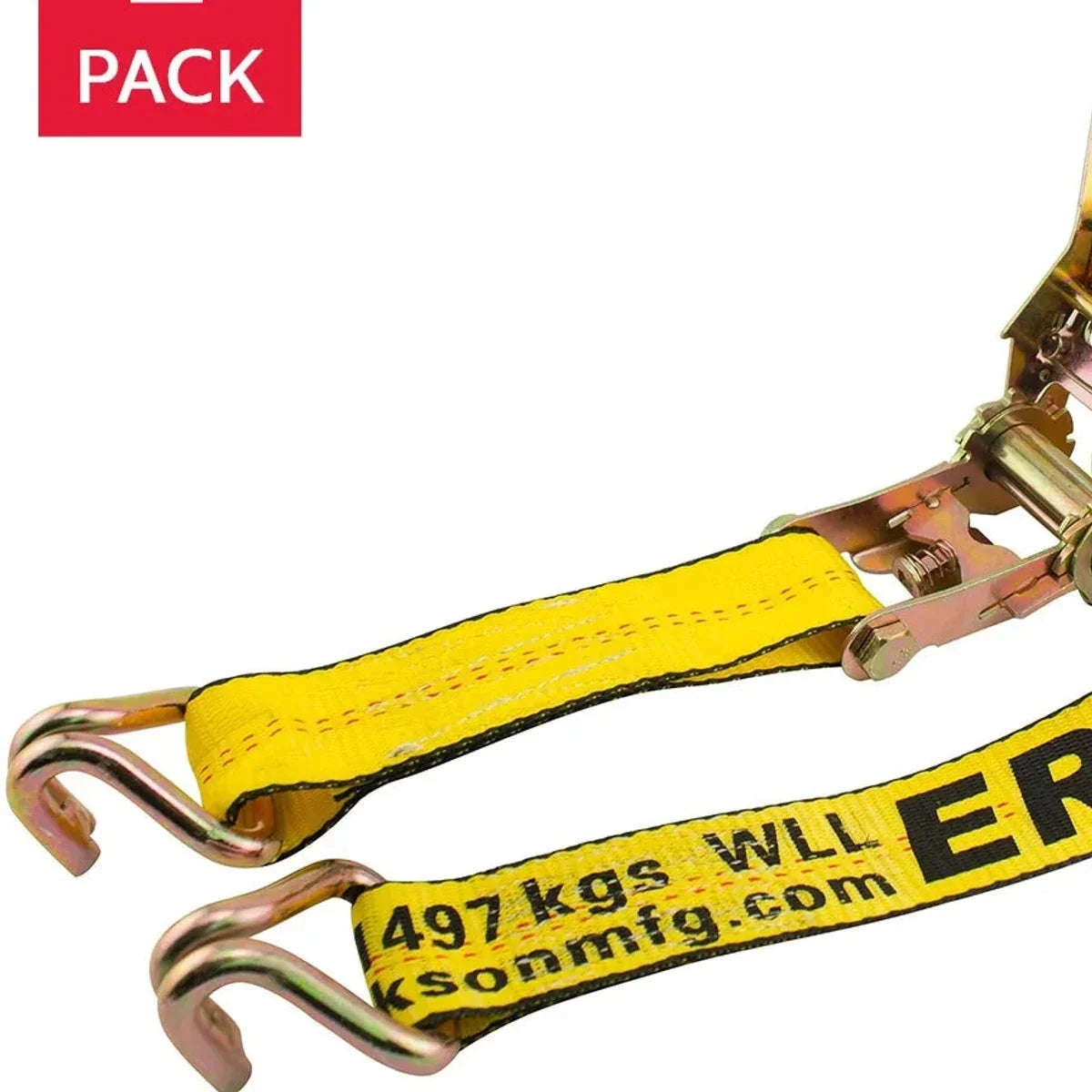 8.2 m (27 ft.) Ratchet Strap with Double J Hooks 2-pack