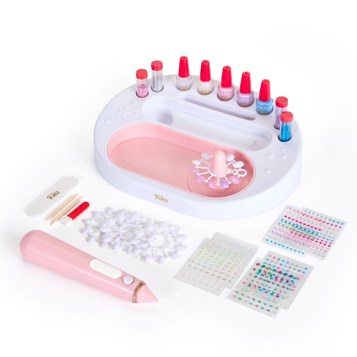 Girls Custom Glitter Nail Set, Pink