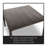 Bracebridge All-Weather Wicker Outdoor Patio Sectional with Woodgrain Steel Table Top, Brown, 3-pc