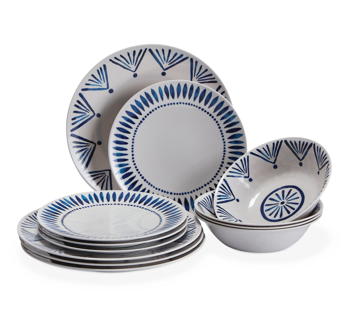 Patio Dinnerware Set, 12-piece, Blue