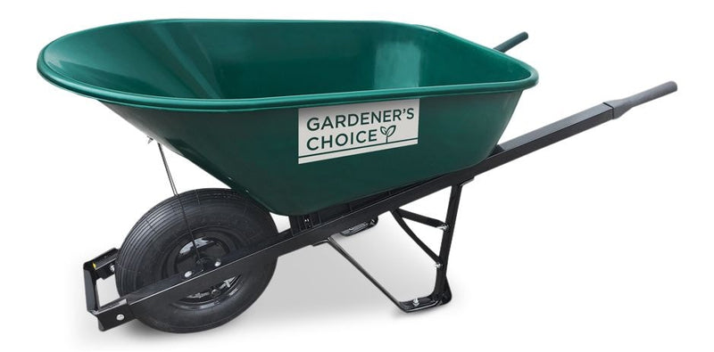 1-Wheel Homeowner Poly Tray Wheelbarrow with Steel Handles, 6-cu-ft D4687