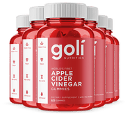 Goli 6 Bottles of Apple Cider Vinegar Gummies — Vegan, Non-GMO, Vitamins B9 & B12