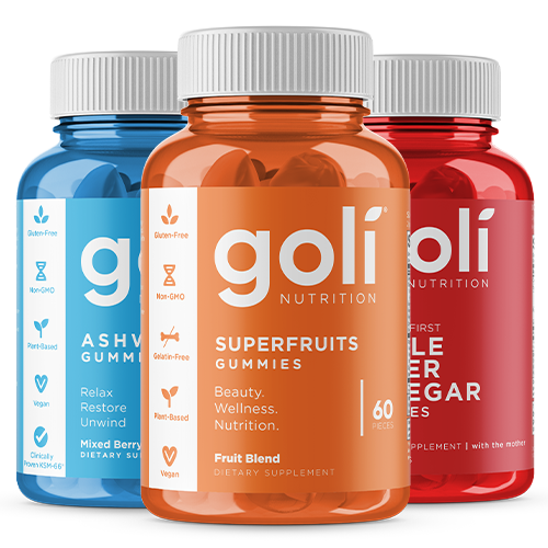 Goli Bundle Pack - ACV, Ashwa & Superfruits — Vegan Gummies with KSM-66 & Vitamin D