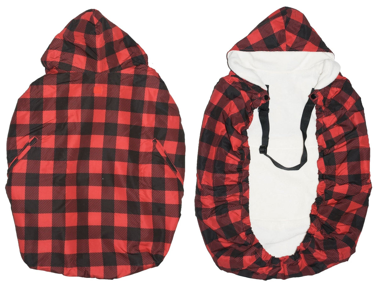 Snuggle Cover with Packable Hood, Buffalo Plaid