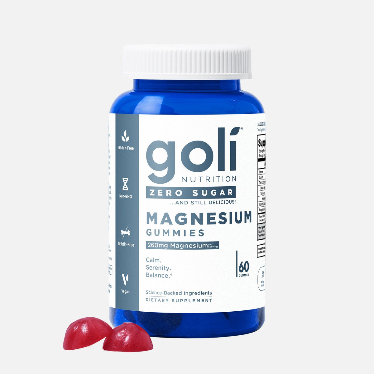 Bone, Teeth & Muscle Support Plus Vitamin D2 — Goli® Nutrition Zero Sugar Magnesium Gummies