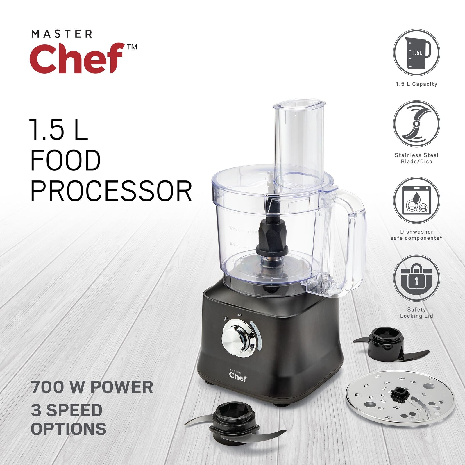 2-Speed Electric Food Processor with Pulse Function, Black
