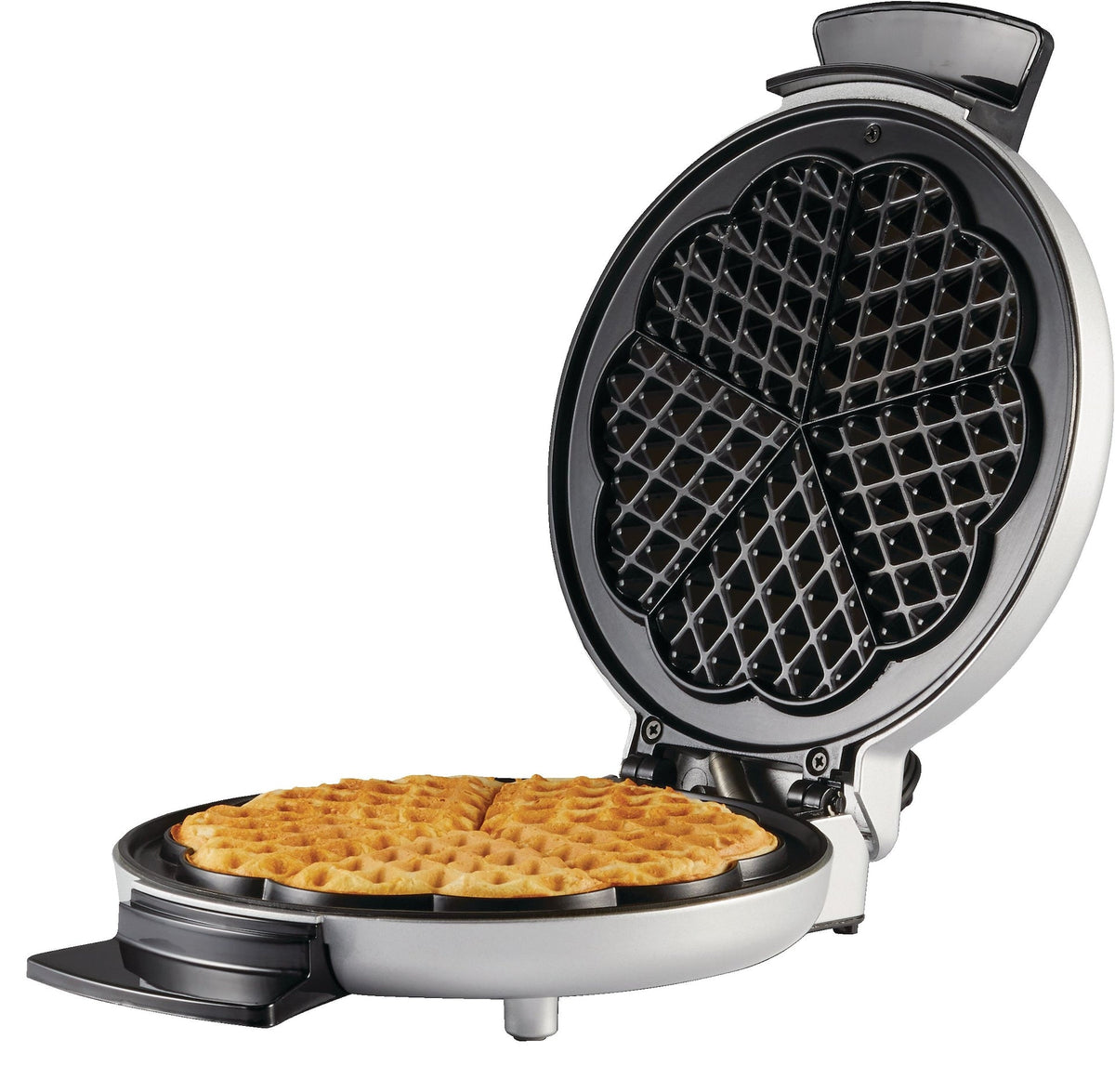 Round, Non-Stick Waffle Maker, Silver