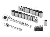 25 Piece 1/4" Drive Socket Set