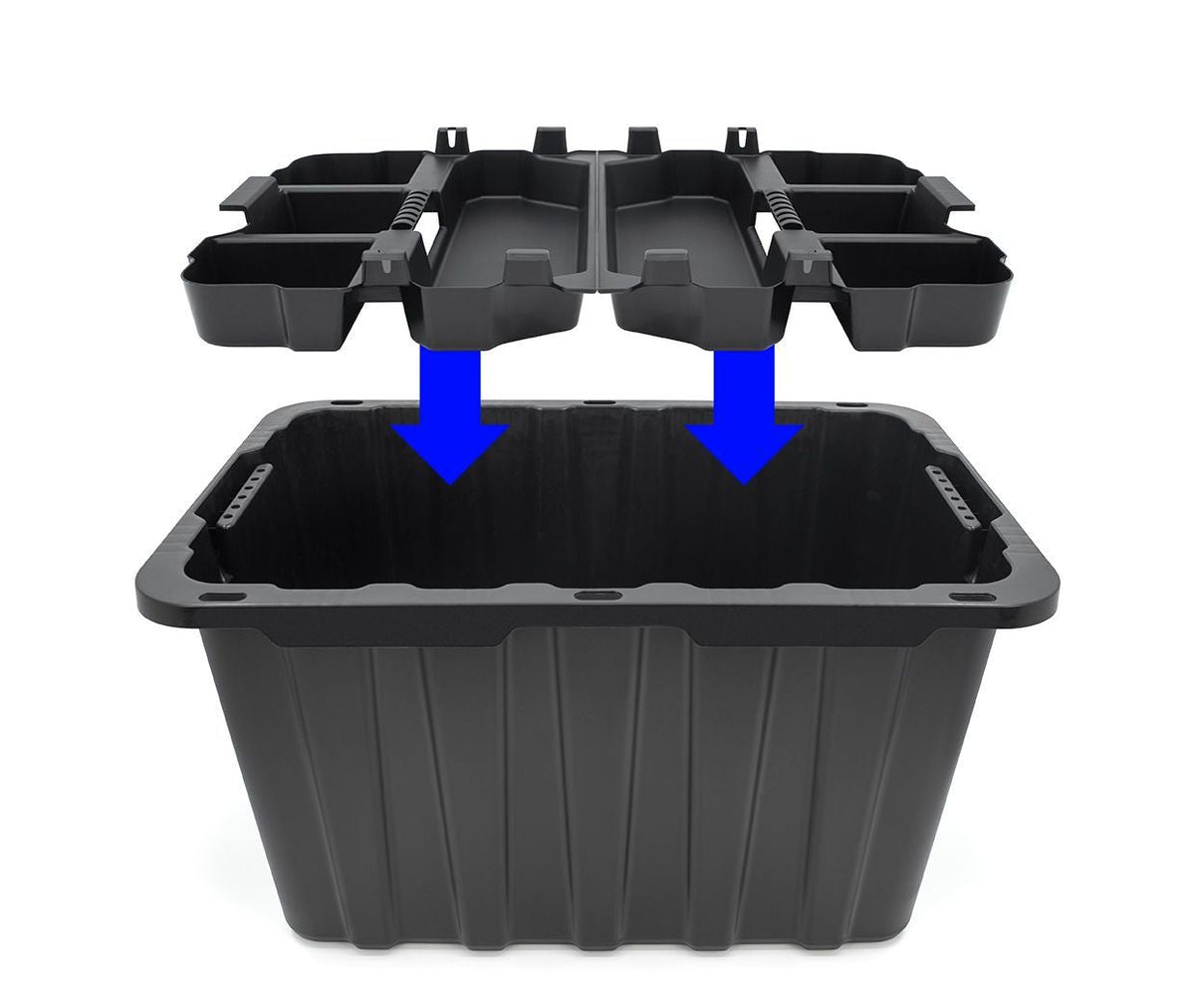 Tote Insert Tray with Carry Handle, Black, 2-pk