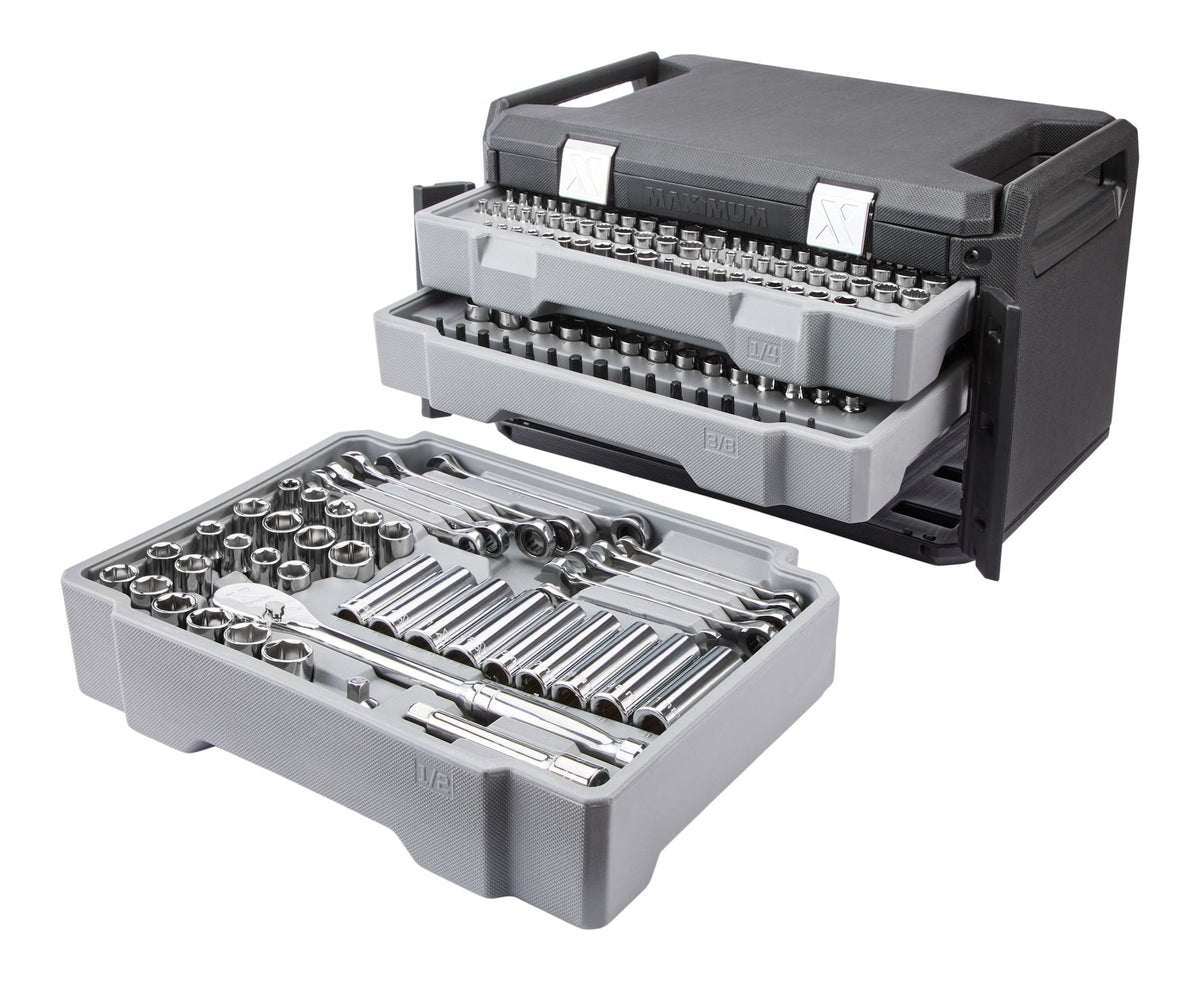 MAXIMUM 263 Piece Socket Set, 3 Drawer Case