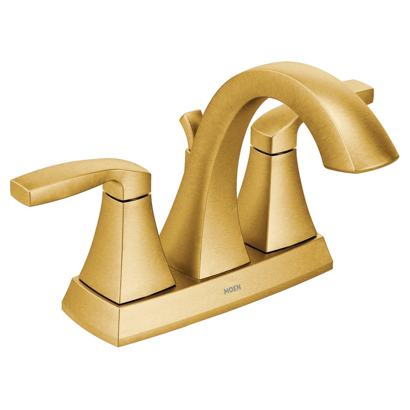 Voss Double Handle 4-in Centerset Bathroom Sink Faucet, WaterSense Certified, Brushed Gold P7215