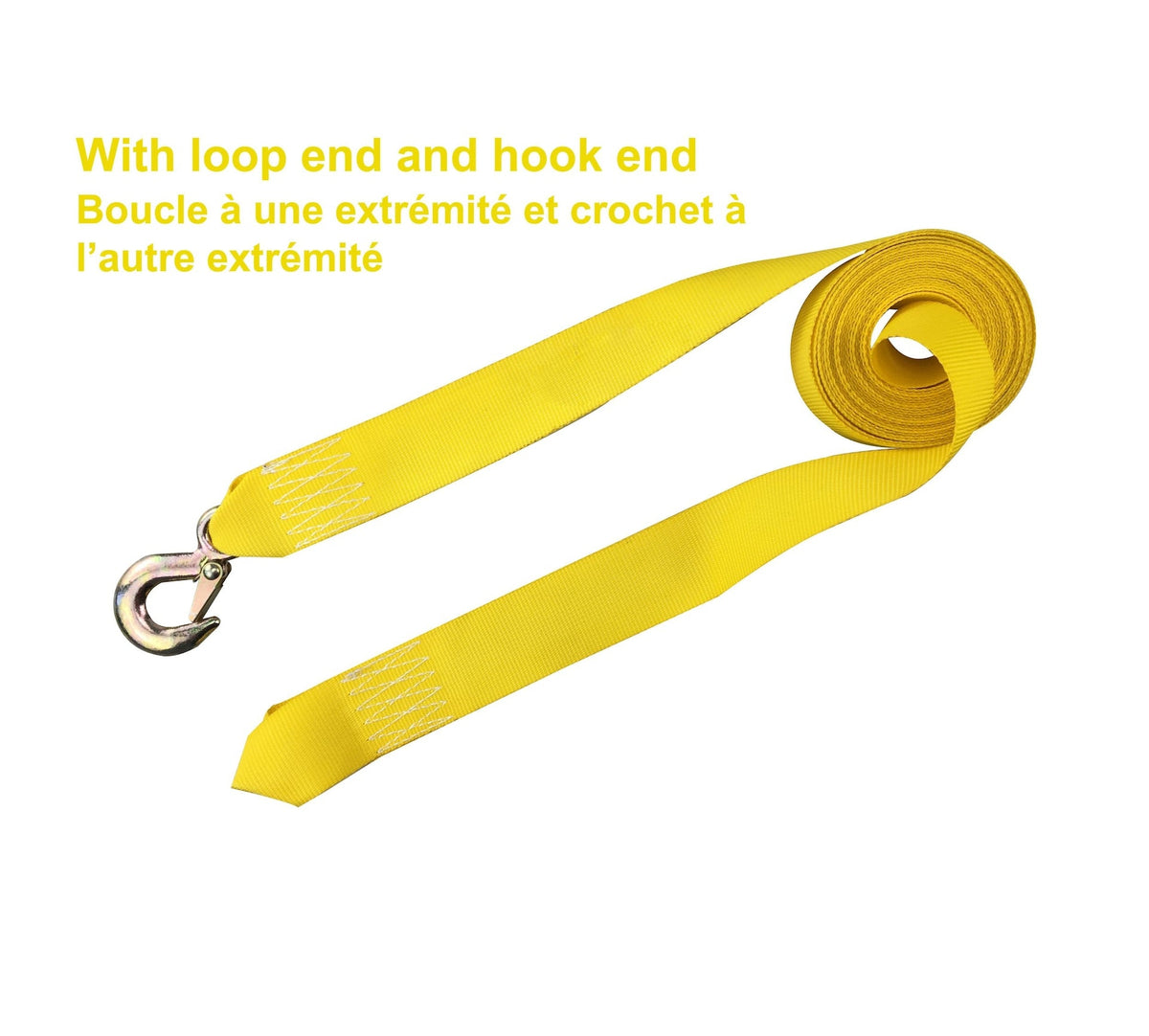 2,000-lb ATV Tow Strap with Hook, 2-in x 20-ft
