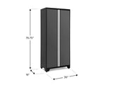 Bold Series Lockable 24-Gauge Steel RTA Storage Locker with 3 Shelves, Grey/Black, 36-in