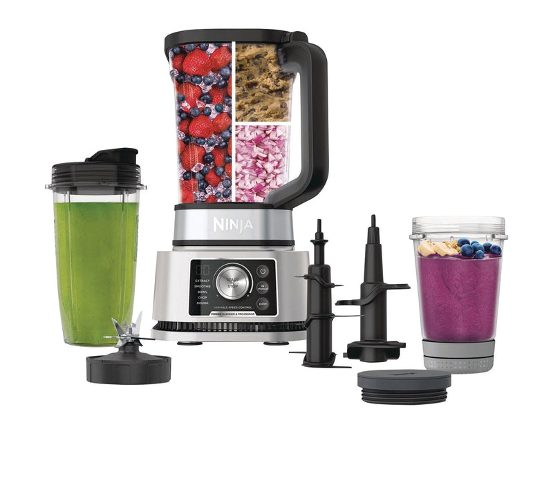 Power Blender & Processor System with Smoothie Bowl Maker & Nutrient Extractor, Silver, 1400W J8460