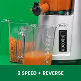 Omega Wide Mouth Cold Press Slow Juicer with Anti-Clog