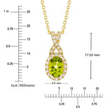 Oval Cut Peridot and Diamond Pendant (0.19 ctw)