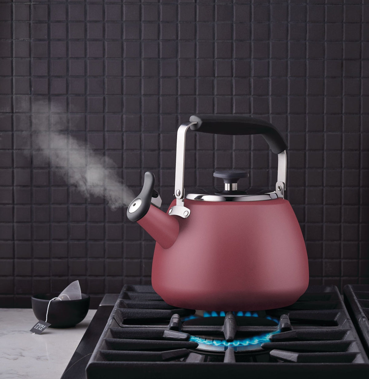 Stainless Steel Stovetop Kettle, 1.9-L, Red