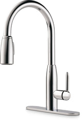 Tunbridge Single Handle High Arc Pull Down Kitchen Faucet, Chrome
