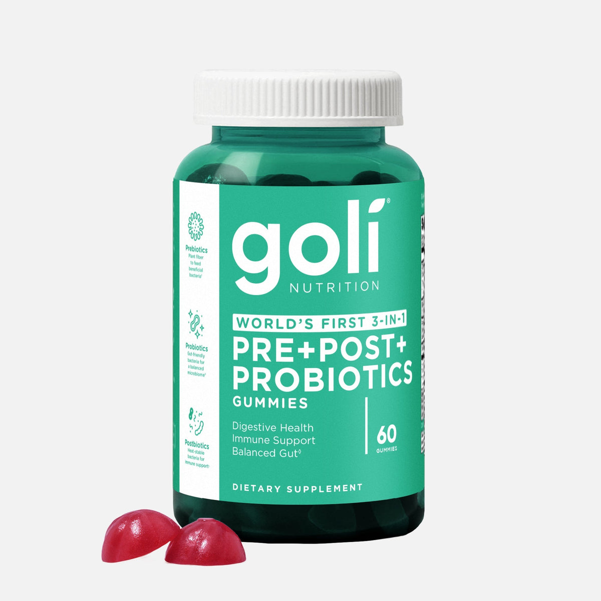 Goli® Probiotic+ Gummies — Prebiotic, Postbiotic and Probiotic Gut Blend