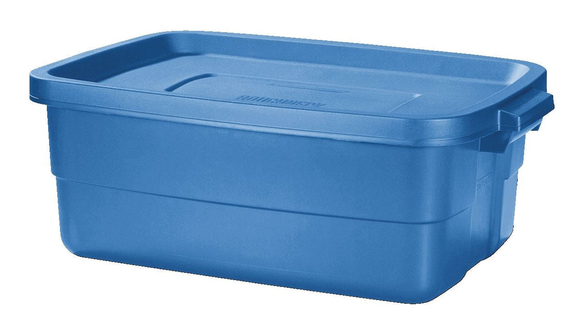 Roughneck Stackable Storage Box with Lid, 38-L, Blue
