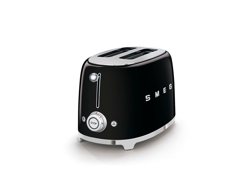 50's Retro Style Wide Slot Pop Up Electric Toaster with 6 Settings, 2-Slice, Black A7856