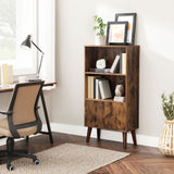 Home 3-Tier Rustic Brown Retro Cabinet with Steel Frame
