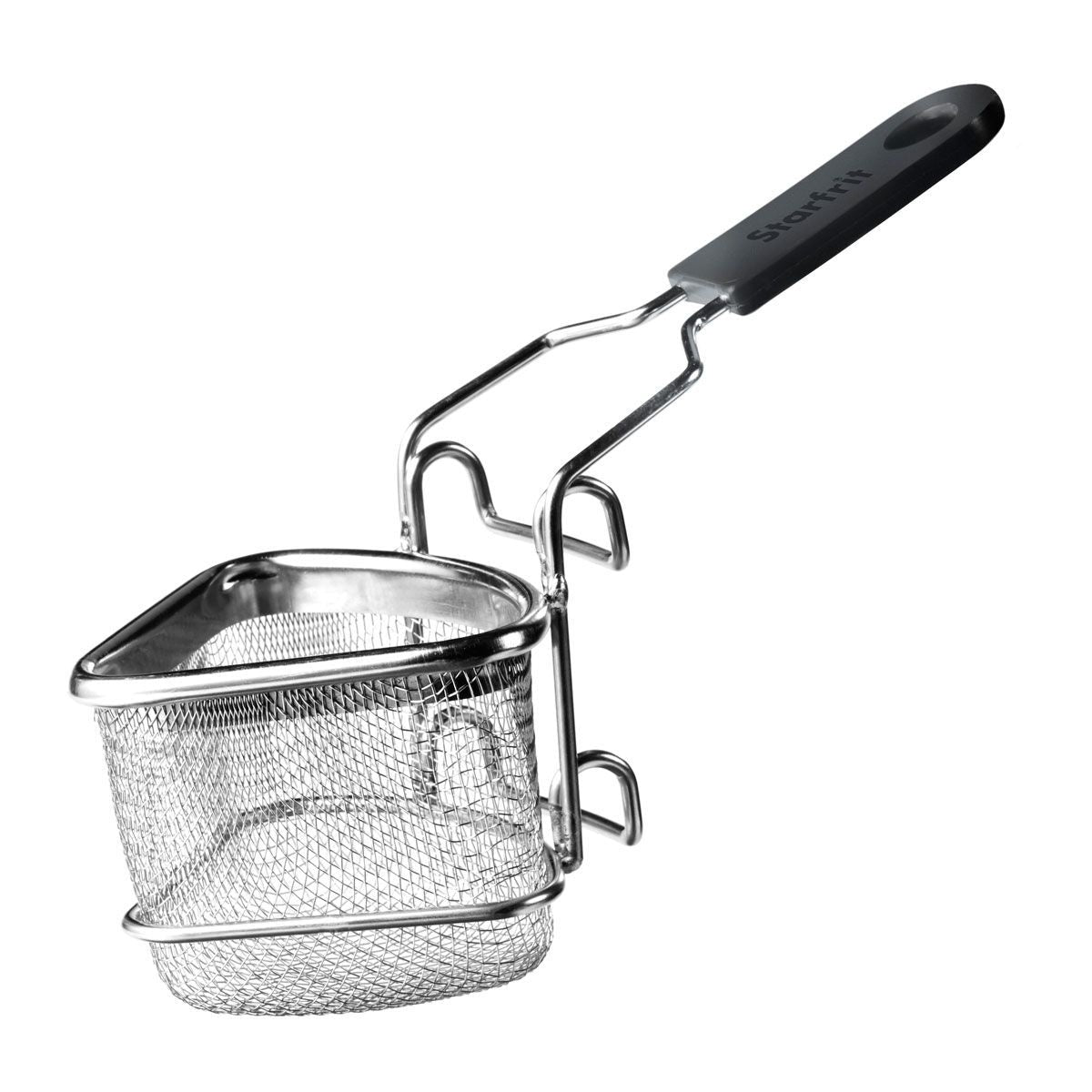 Stainless Steel 2-Way Draining Fondue Cooking Basket with Heat-Resistant Handle, 3.7-in