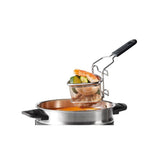 Stainless Steel 2-Way Draining Fondue Cooking Basket with Heat-Resistant Handle, 3.7-in