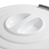 Plastic Round Latching Utility Garbage Can, White, 23-L