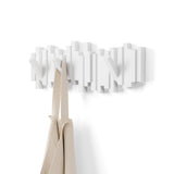 Sticks Multi 5 Hook Rack, White