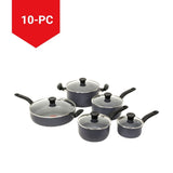 Hard Titanium Cookware Set, Non-stick, Dishwasher & Oven Safe, Grey, 10-pc
