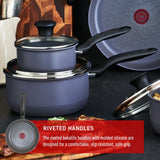Hard Titanium Cookware Set, Non-stick, Dishwasher & Oven Safe, Grey, 10-pc