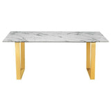 Rectangle Faux Marble Dining Table