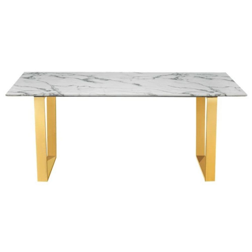 Rectangle Faux Marble Dining Table