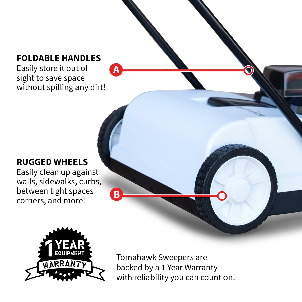 Electric Battery-Powered Push Sweeper, 22-in