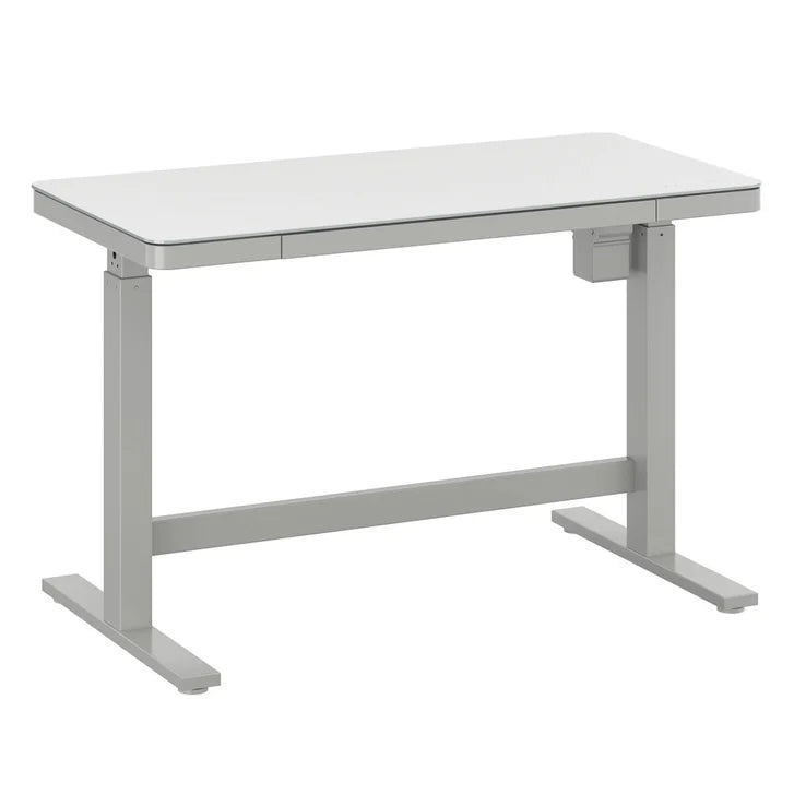 Tresanti Tessa 119.4 cm (47 in.) Adjustable Height Desk with LED Lighting, White O5417