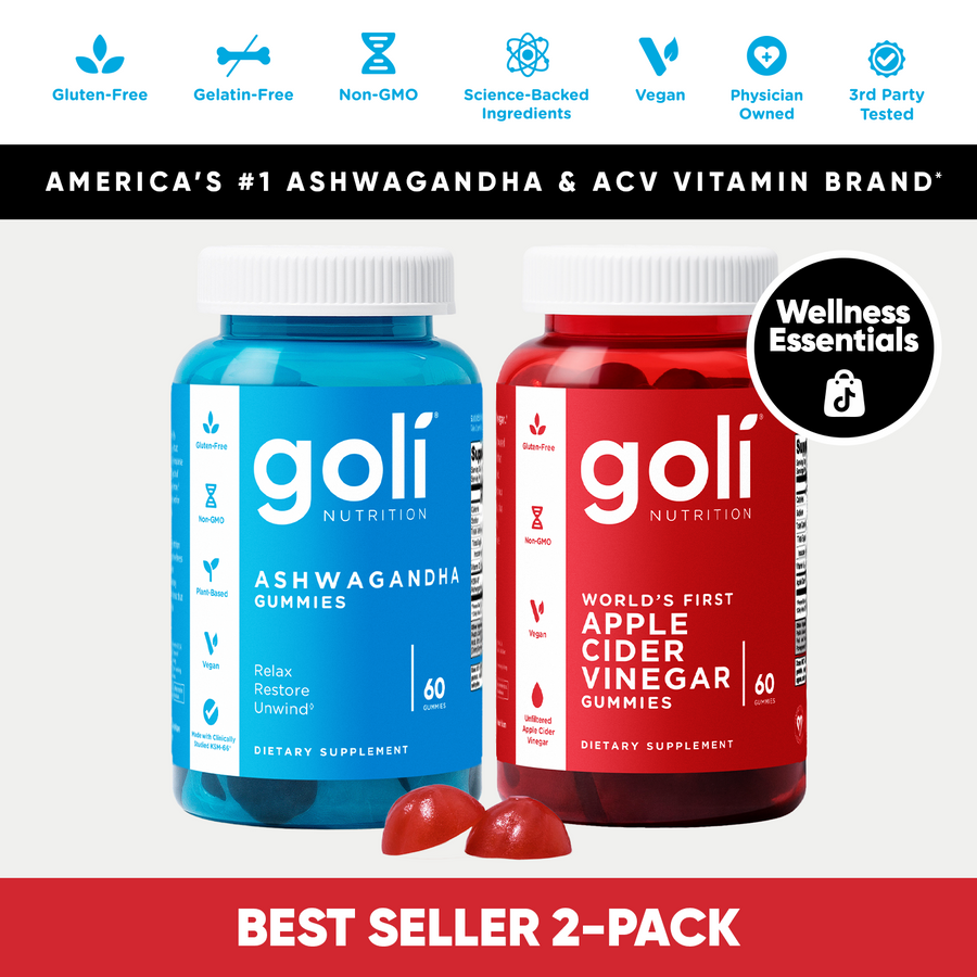 ACV & Ashwa Duo - FBM | Two-Bottle Wellness Set From Goli, One Bottle Each