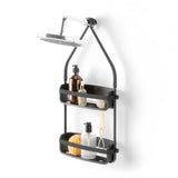 Flex Adhesive Rigid Plastic Shower Caddy, Black